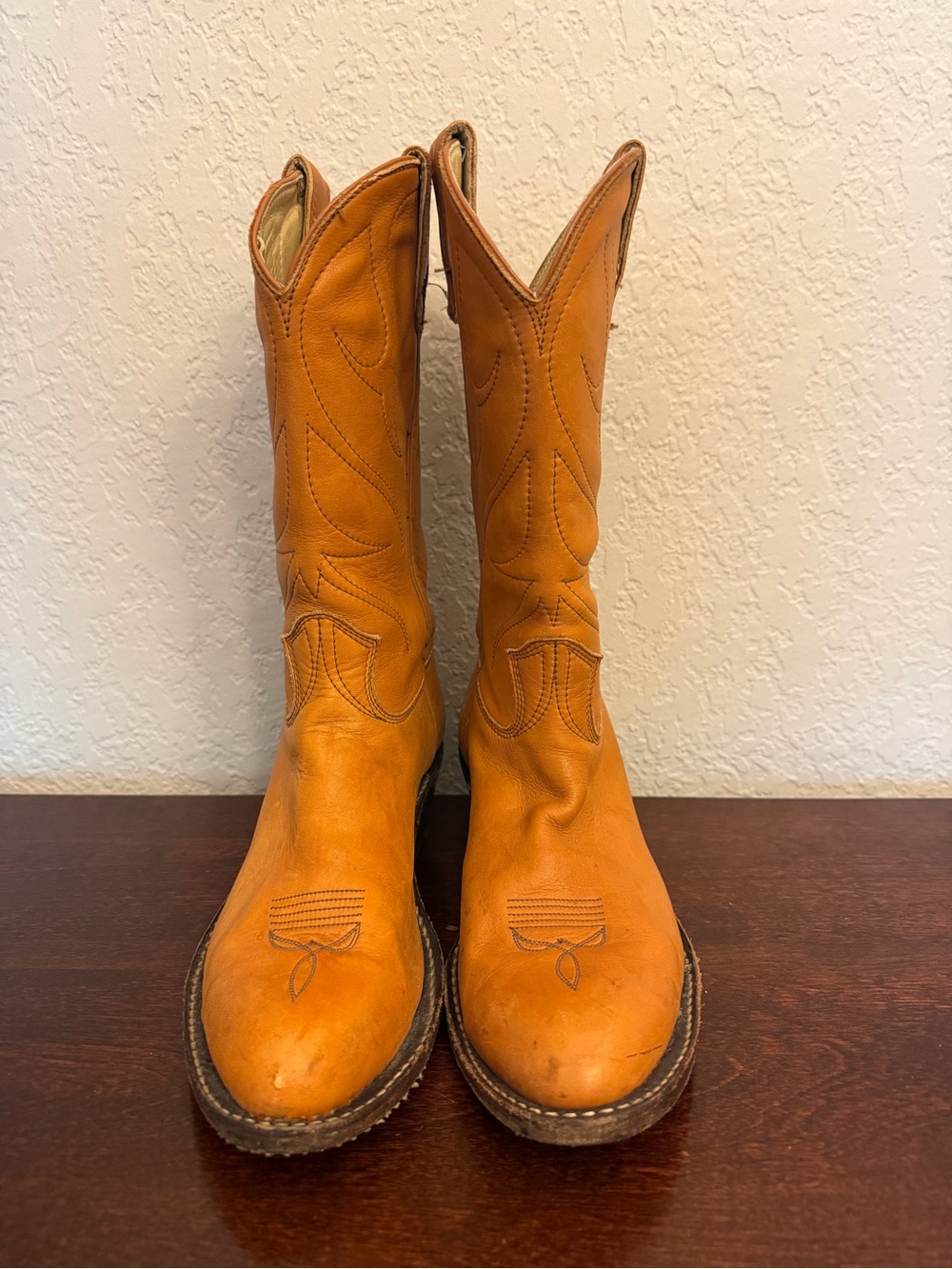 Vintage Stewart Boot Co 1977 Handmade Leather Western Cowboy Boots Men’s Sz 9.5D